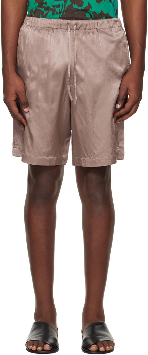 Taupe Viscose Cotton Shorts