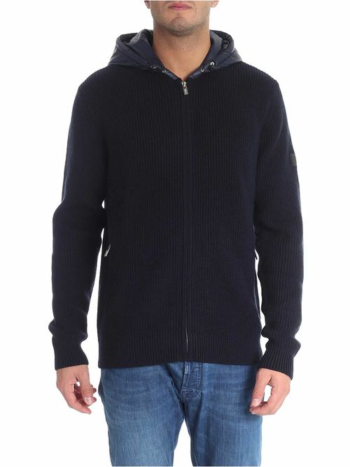 Blue pure blue merino wool cardigan