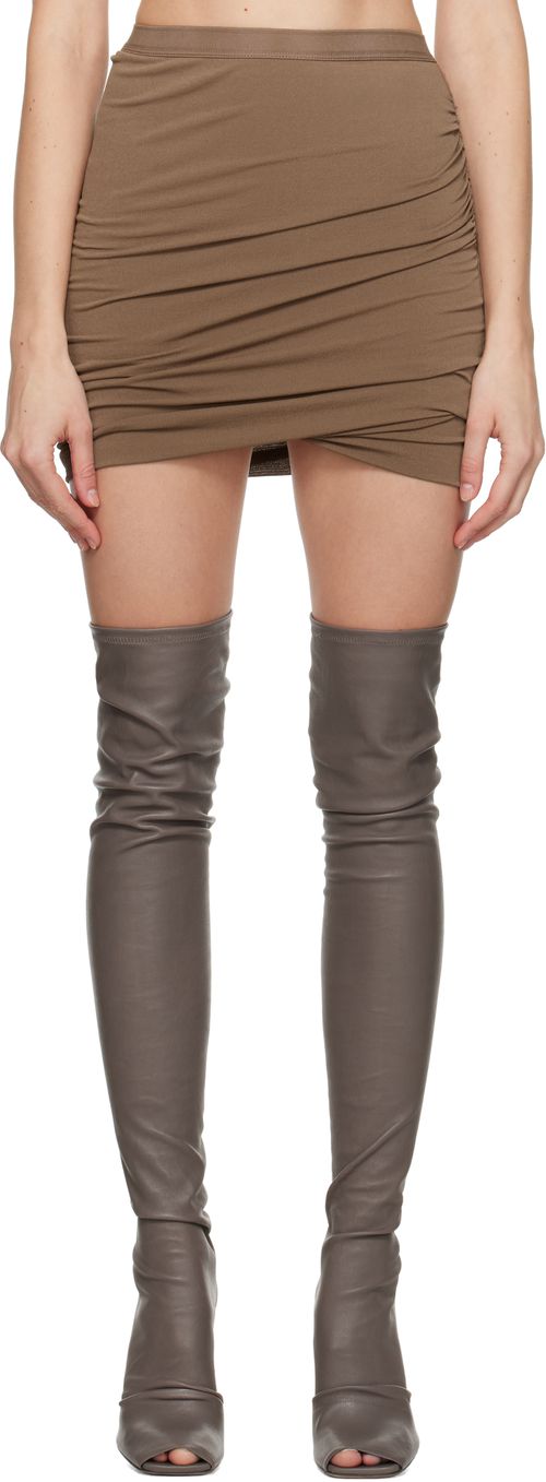 Rick Owens Lilies Tan Porterville Jade Miniskirt