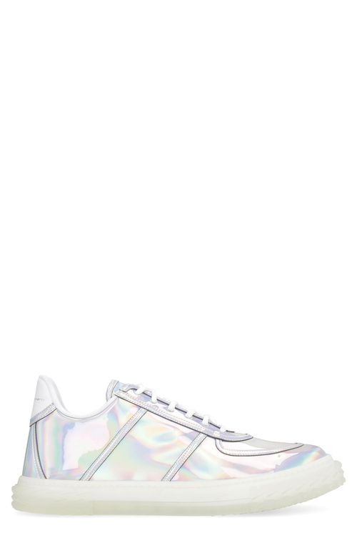 Low top holographic-effect sneakers - White