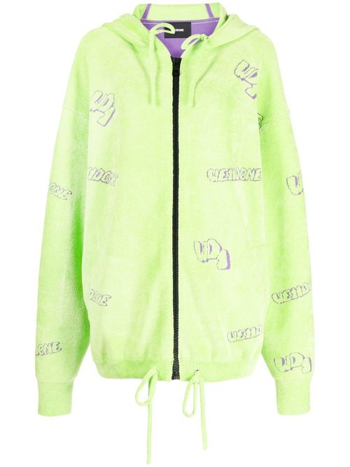 Terry-cloth zip-up hoodie - Green
