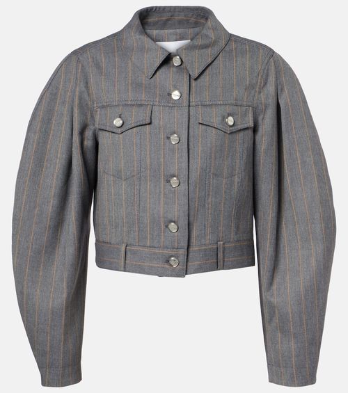 Pinstripe cropped jacket