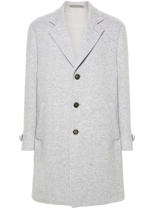 Herringbone-pattern coat - Grey