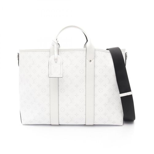 Louis Vuitton Blanc White Coated Canvas Leather Tote Bag Pre-Owned