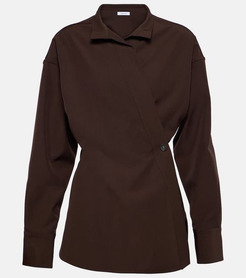 Wrap wool shirt