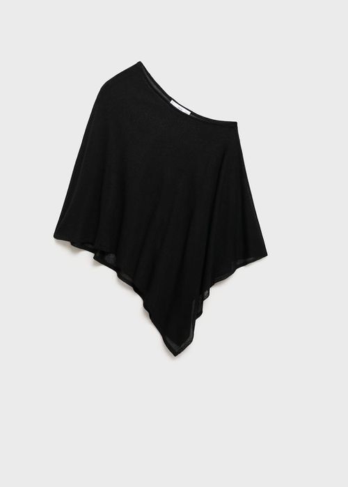 Asymmetric knit cape black - Woman - S - 