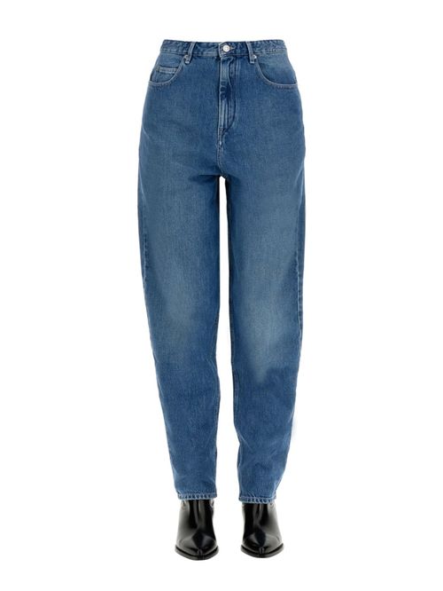 Blue Tapered High Rise Jeans