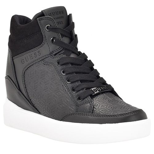 Women's Blairin Wedge Sneakers (Black Logo Fabric)