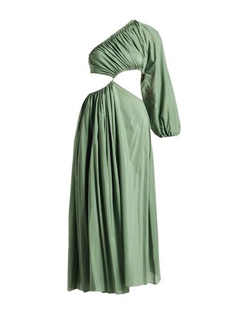 Woman Maxi dress Military green Size 3 Organic cotton, Silk