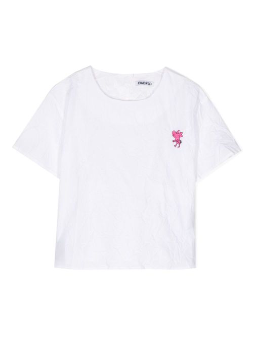 Animal-embroidered cotton T-shirt - White