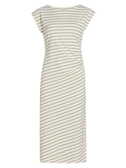 Women's Aja Striped Cotton-Blend Midi-T-Shirt Dress - Powder Spruce Green