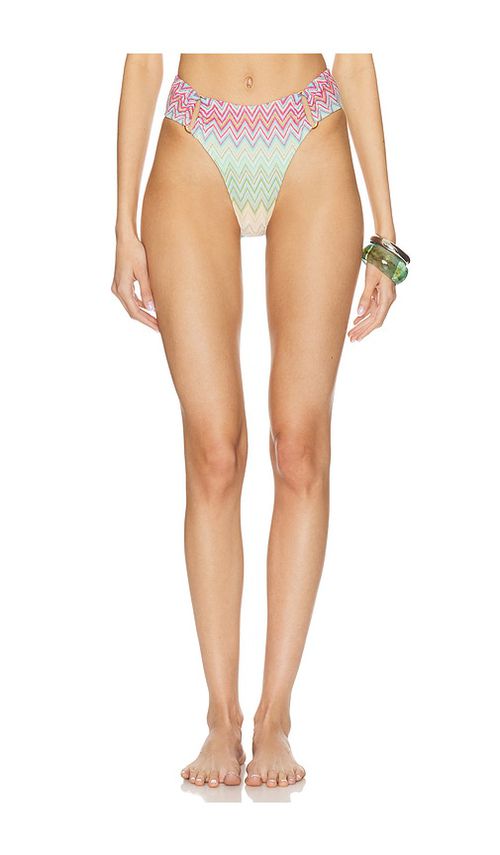 PQ Detail Fanned Bikini Bottom in Pink,Mint. -  S also in