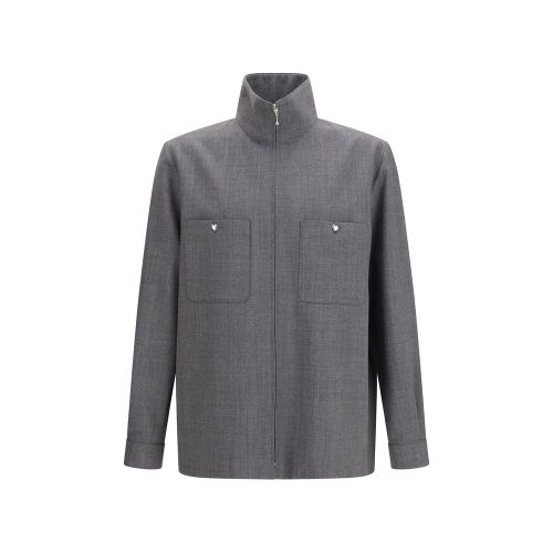 Mouliné Wool Jacket — Gray