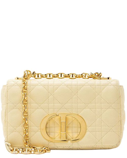 Yellow Cannage Calfskin Caro Small Shoulder Bag (Authentic Pre-Loved)