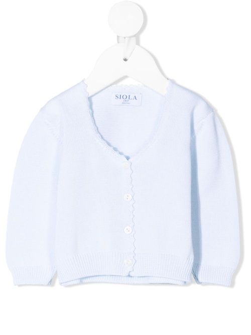 Scallop-edge cardigan - Blue