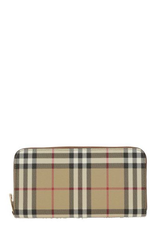 Burberry Check Zip-Around Wallet