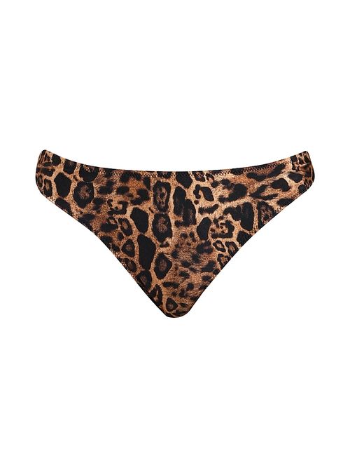 Women's Patch Leopard Nicole Bikini Bottom - Natural