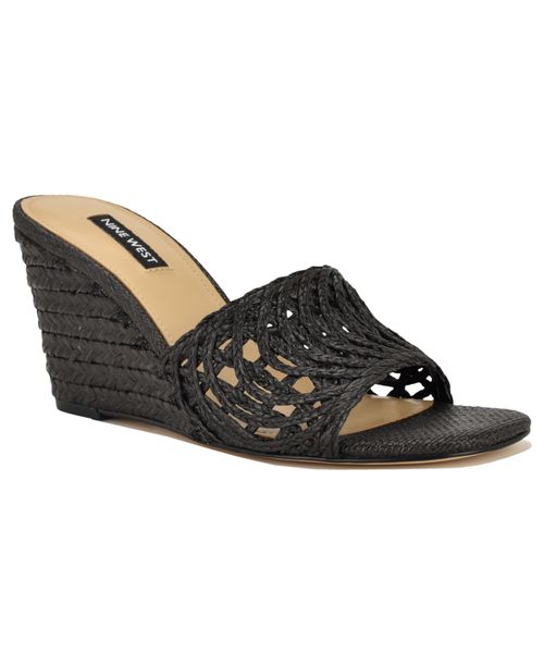 Women's Nimma Woven Slip-On Wedge Sandals - Black