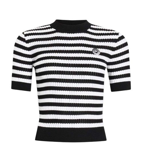 Black Stripes Mock Collar T-Shirt