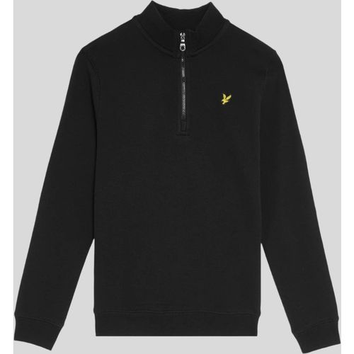 Lyle & Scott Boys' 1/4 Zip Jumper - Black Cotton - 7-8Y