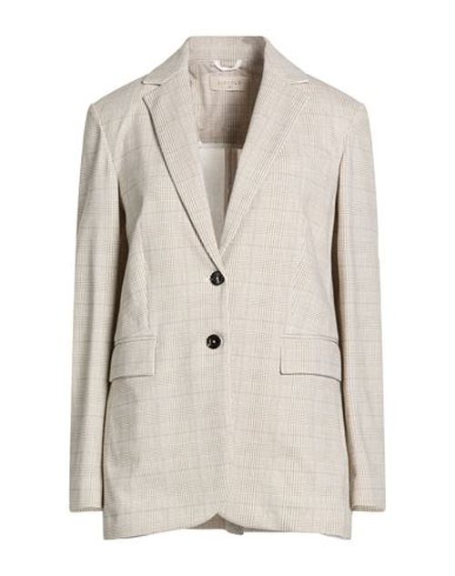 Woman Blazer Sand Size 6 Cotton, Elastane