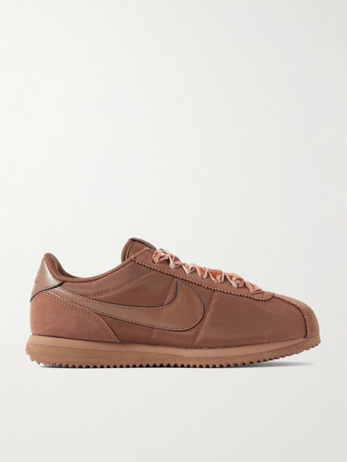 Cortez Leather, Suede And Canvas Sneakers - Brown