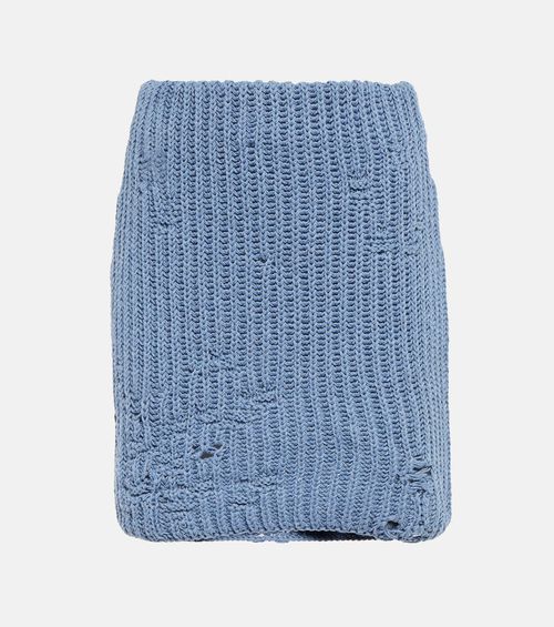 JW Anderson Distressed cotton-blend miniskirt