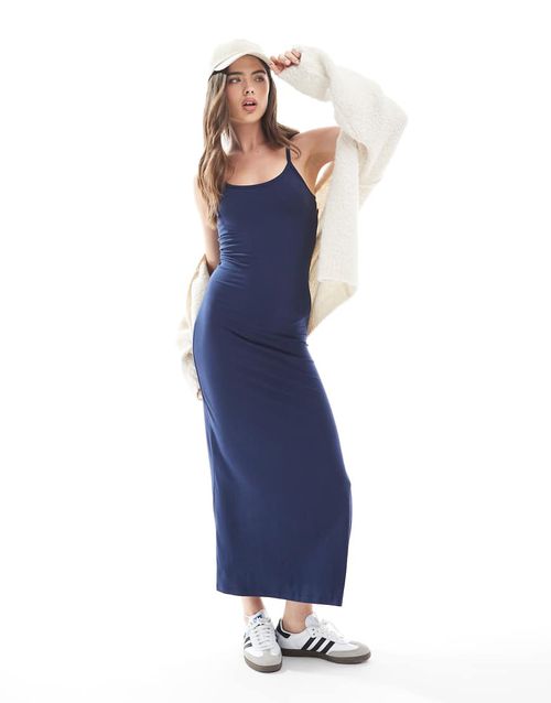 Athletic essentials jersey maxi cami dress in richest navy