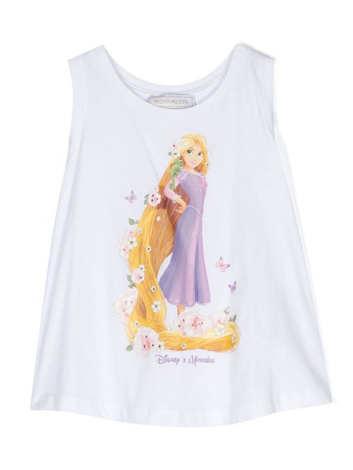 Graphic-print rhinestone-embellished top - White