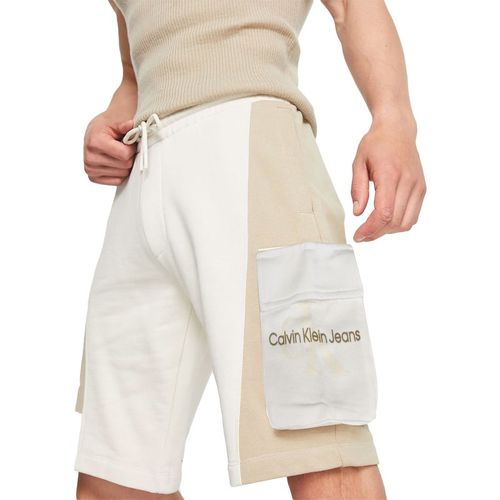 Calvin Klein Jeans Mens Shorts Monogram Jersey Elasticated Cotton Summer - Multicolour - 31 Waist