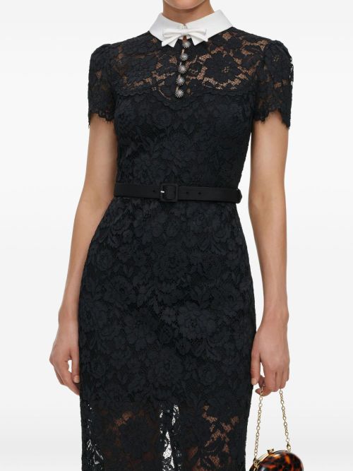 Lace Collar Dress — Black