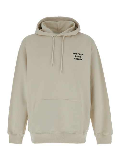 Beige Hoodie With Logo In Cotton Man
