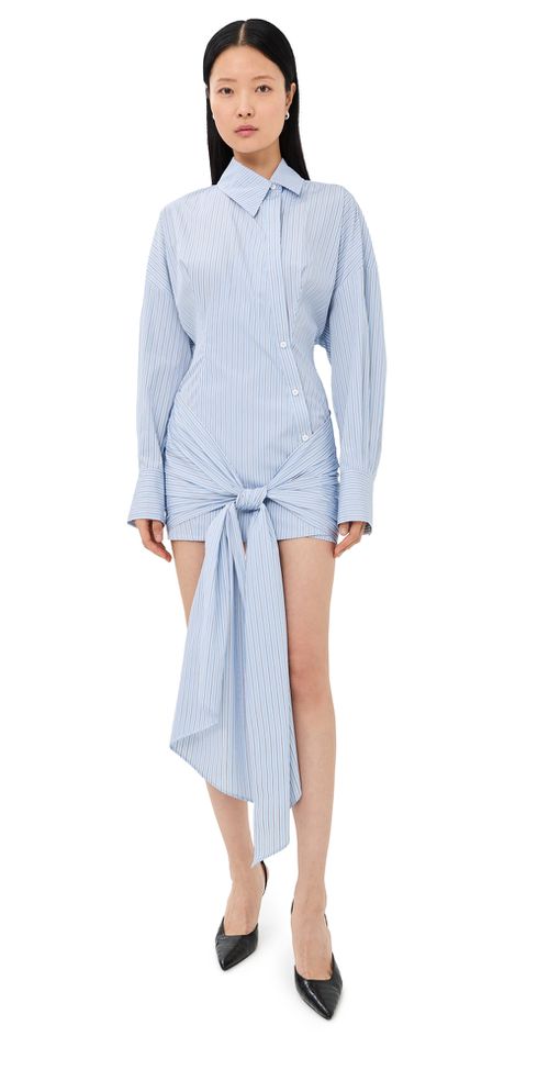 Mini Stripe Shirt Dress Light Blue/White