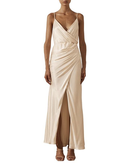 La Lune Cross Draped Maxi Dress