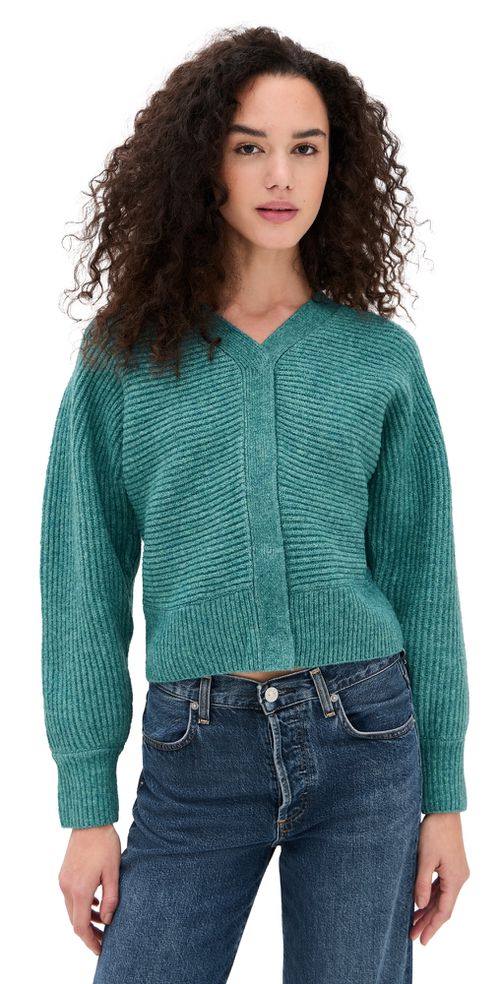 Mira Stitched Cardigan Teal