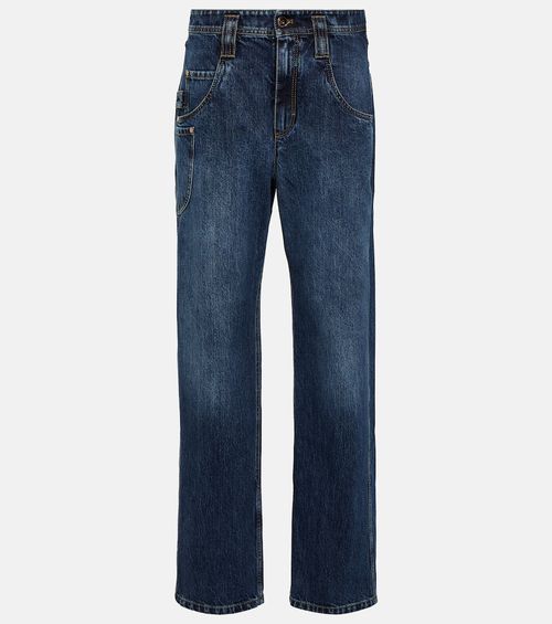 Low-rise wide-leg jeans