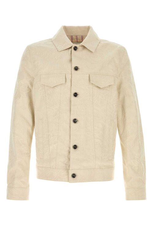 Stretch Denim Jacket — Beige