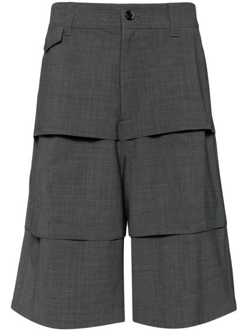 Knee-length wool shorts - Grey