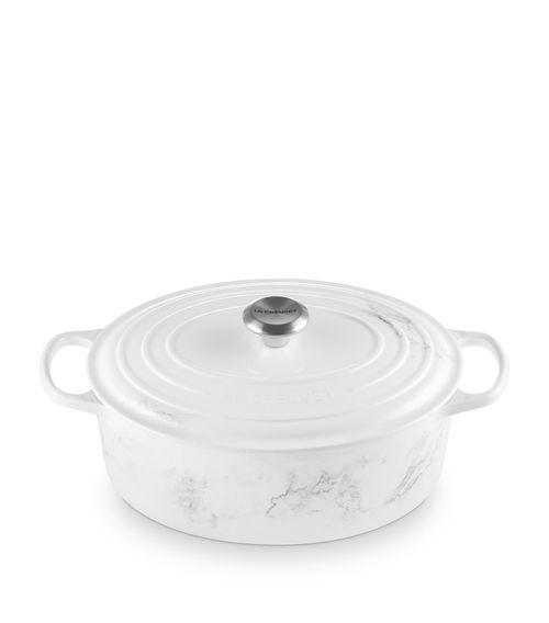 Cast Iron Marble Oval Casserole Dish