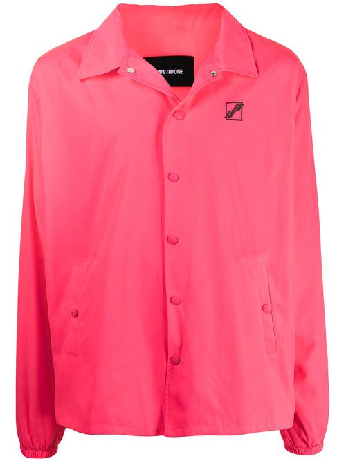 Logo-print shirt jacket - Pink