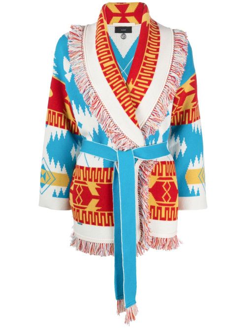 Icon jacquard-knit cardigan - Blue