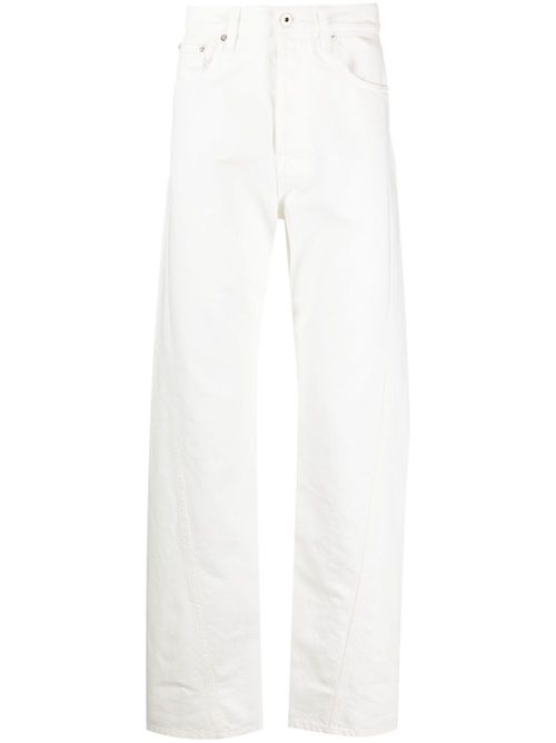 Twisted straight-leg jeans - White