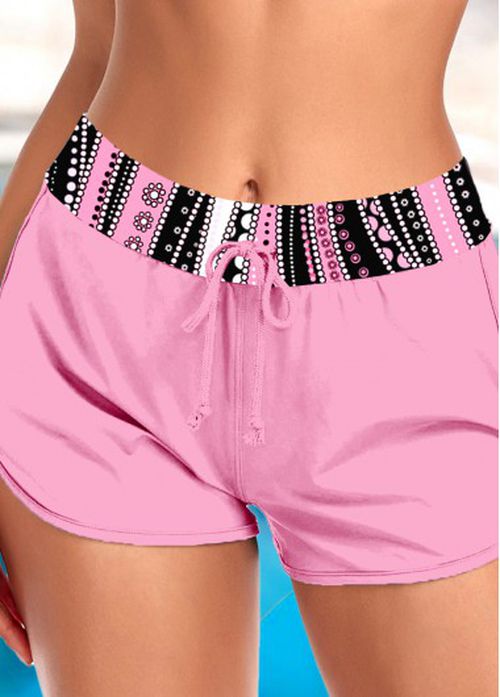 Modlily Plus Mid Waisted Pink Swim Shorts - 3X
