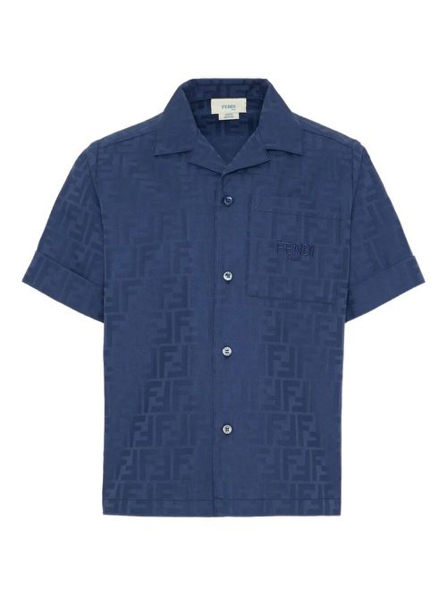 Ff Cotton Jacquard Short-Sleeved Shirt
