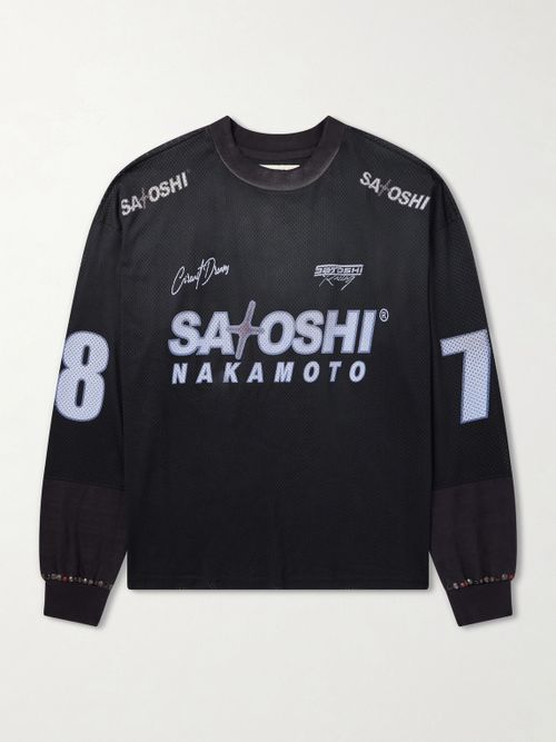 Moto Logo-Print Mesh T-Shirt