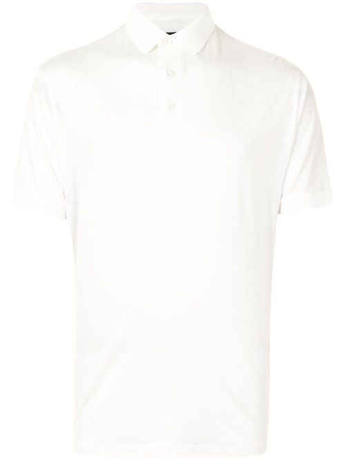 Side logo print polo shirt - White