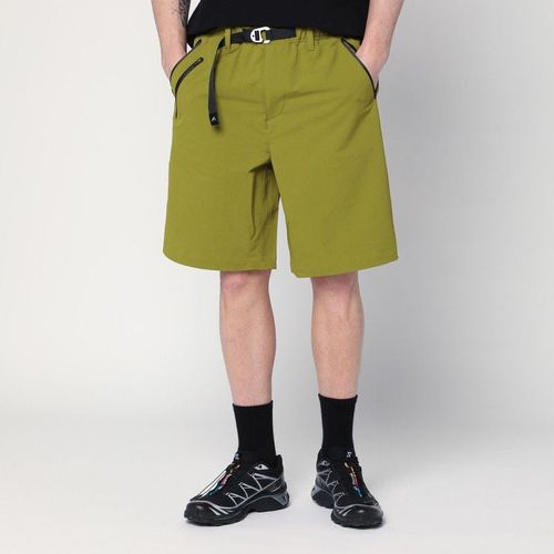 Purple Mountain Observatory Olive Green Bermuda In Mixed Nylon