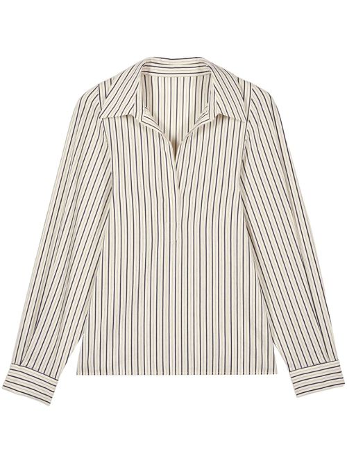 Felicia striped cotton-blend shirt - Black