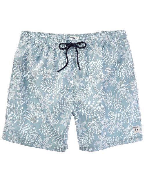 Mens Swim Shorts W/ Textured Tropic