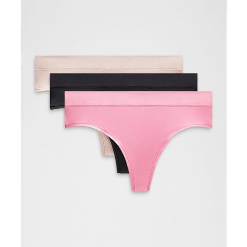 Lululemon – Women's UnderEase High-Rise Thong Underwear 3 Pack – Color Black/Pink – Large